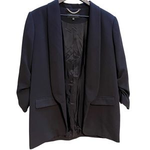J Peterman black tuxedo woman’s blazer open size 14